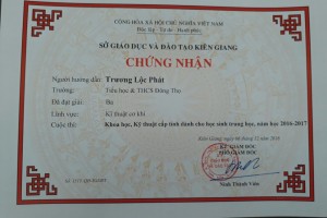 Hình đạt giải 3 cuộc thi sáng tạo KHKT cấp tỉnh Hình đạt giải 3 cuộc thi sáng tạo KHKT cấp tỉnh